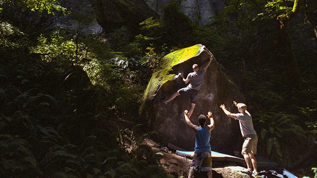 Lamont Hanson climbing at Carver